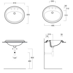 Раковина Simas Arcade 61 см черная, с 1 отверстием под смеситель AR 859 NE