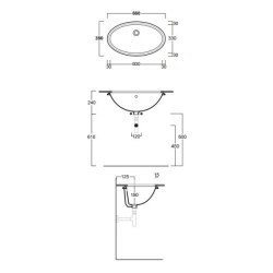 Раковина Simas Lft Spazio 66 см антрацит матовый LFT 74 ANTRACITE MATT