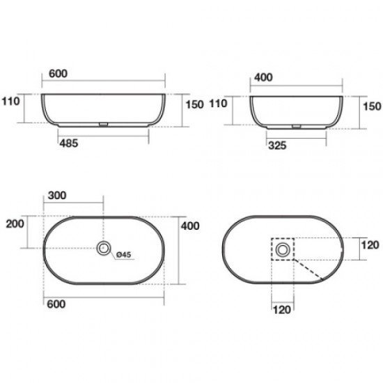 Раковина Kerasan Nolita 60 см накладная, Bruno Matt 534388 Staron