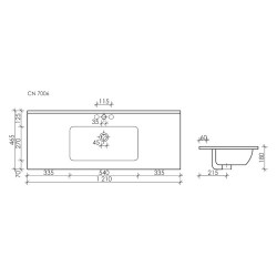 Раковина Sancos Element 121 см черная матовая CN7006MB