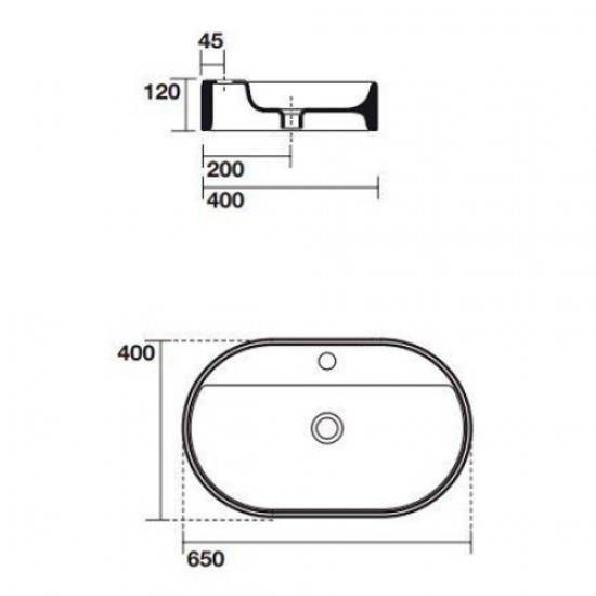Раковина Kerasan Ciotola 65 см Grigio Matt 028559*1 Staron