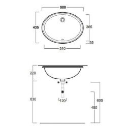 Раковина Simas Top e lavabi d'Arredo 58 см черная S 53 NE