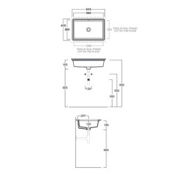 Раковина Simas Top e lavabi d'Arredo 60 см черный глянцевый S60 nero brill