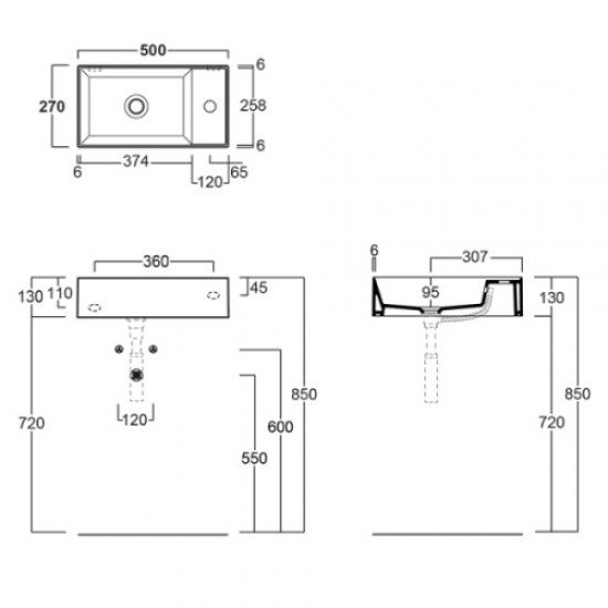 Раковина Simas Agile 50 см белая матовая AG50 bi matt*1 Staron