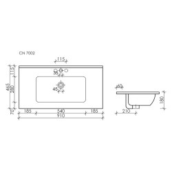Раковина Sancos Element 91 см черная матовая CN7002MB