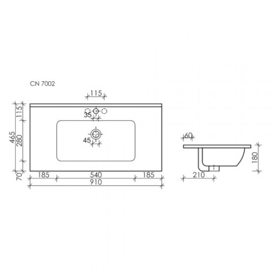 Раковина Sancos Element 91 см черная матовая CN7002MB Staron