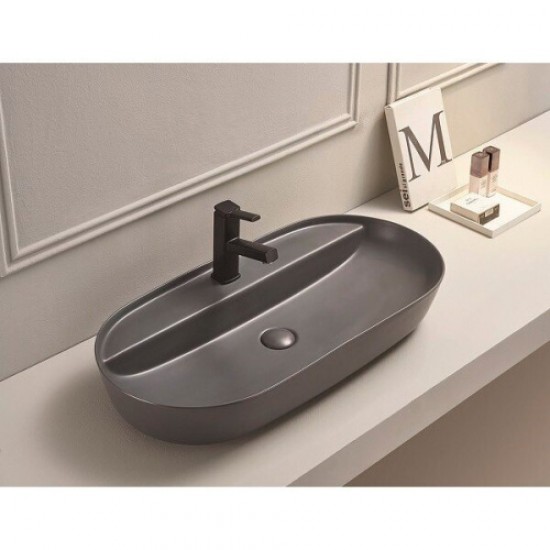 Раковина Ceramalux NC 80 см серая матовая 78325MDH Staron