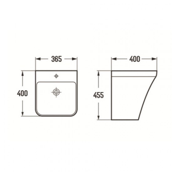 Раковина Ceramalux N 36.5 см черный матовый 500PMB Staron