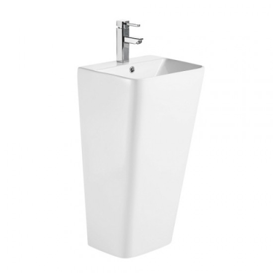 Раковина напольная Azario Fretta Square 44 см белая AZ-302 Staron