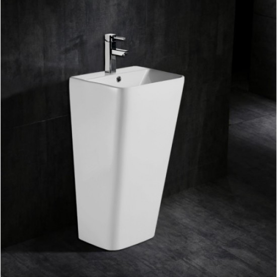 Раковина напольная Azario Fretta Square 44 см белая AZ-302 Staron