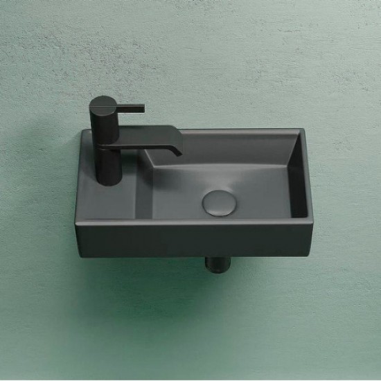Раковина Ceramica Nova Element 40 см чаша справа темный антрацит CN6051RMDH Staron