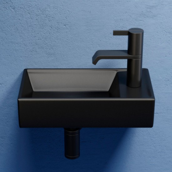 Раковина Ceramica Nova Element 40 см чаша слева черная CN6051LMB Staron