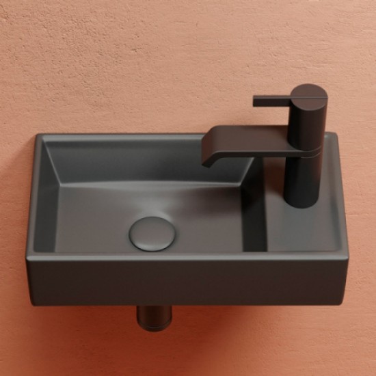 Раковина Ceramica Nova Element 40 см чаша слева темный антрацит матовый CN6051LMDH Staron