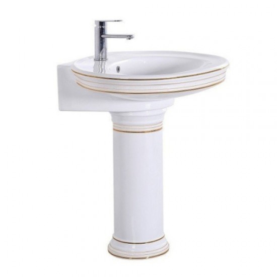 Раковина Ceramalux Luxe Classic 75 см с пьедесталом Staron