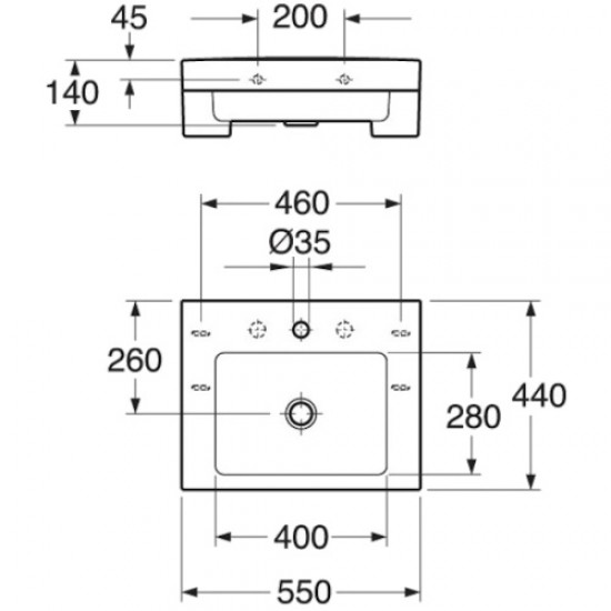 Раковина без смесителя Gustavsberg Artic GB1145500101 55х44х14 см Staron