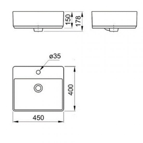 Раковина Акватон Geometry 45 см белая WQ8A37000000004 Staron