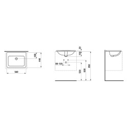 Раковина Laufen Pro 56 см без отверстия под смеситель 8.1396.1.000.109.1