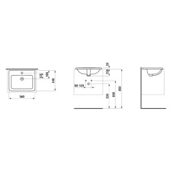 Раковина Laufen Pro 56 см с 3 отверстиями для смесителя 8.1396.1.000.108.1