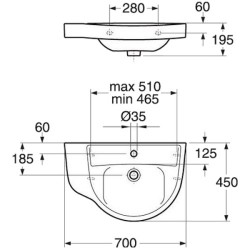 Раковина подвесная Gustavsberg Nordic GB1127000109 70х45х19.5 см