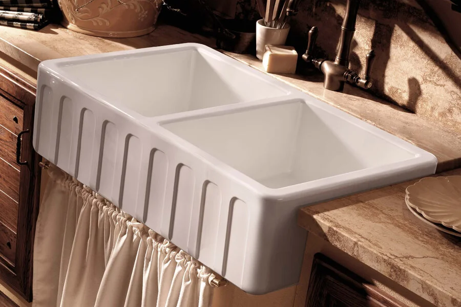 Мойка для кухни Kerasan Hannah 100 см двойная 545101