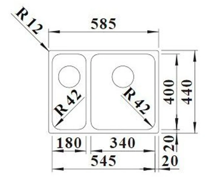 Мойка для кухни Blanco Solis 340/180-U 58 см нержавеющая сталь 526129