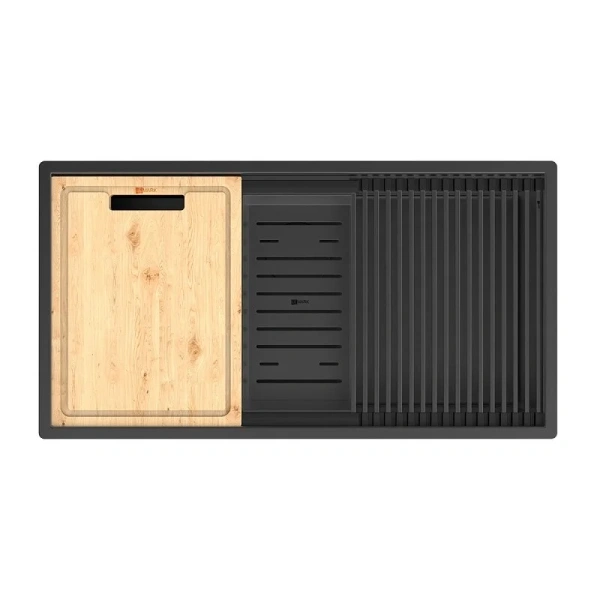 Мойка для кухни Lemark Tabaga 82 см чёрный матовый 9932136