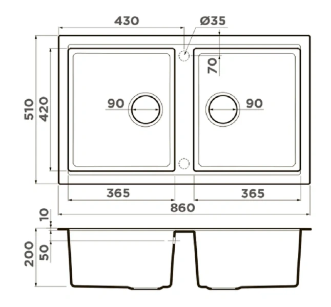 Мойка для кухни Omoikiri Tedori 86-2 49939 86 см врезная