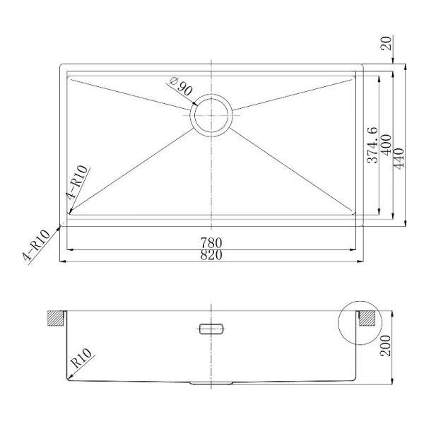 Мойка для кухни Lemark Tabaga 82 см графит 9936135