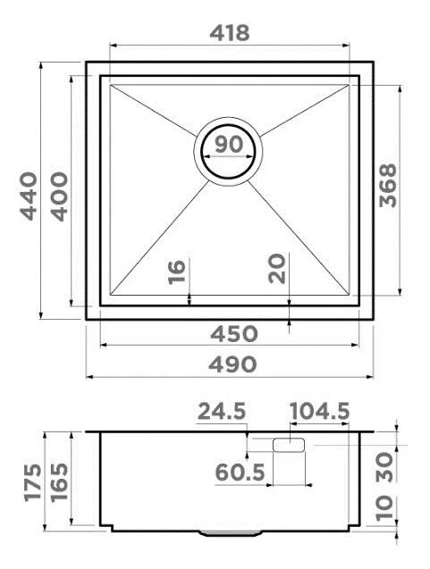 Мойка для кухни Omoikiri Kasen 49-16-INT 499705 49 см интегрированная
