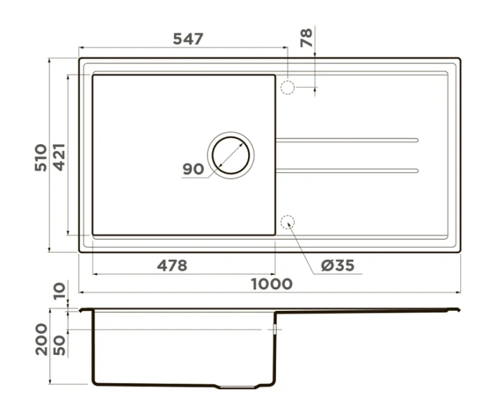 Мойка для кухни Omoikiri Tedori 49939 100 см врезная