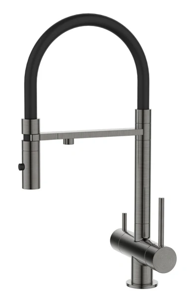 Смеситель для питьевой воды IDDIS Ace с гибким изливом графит ACEGMFFi05