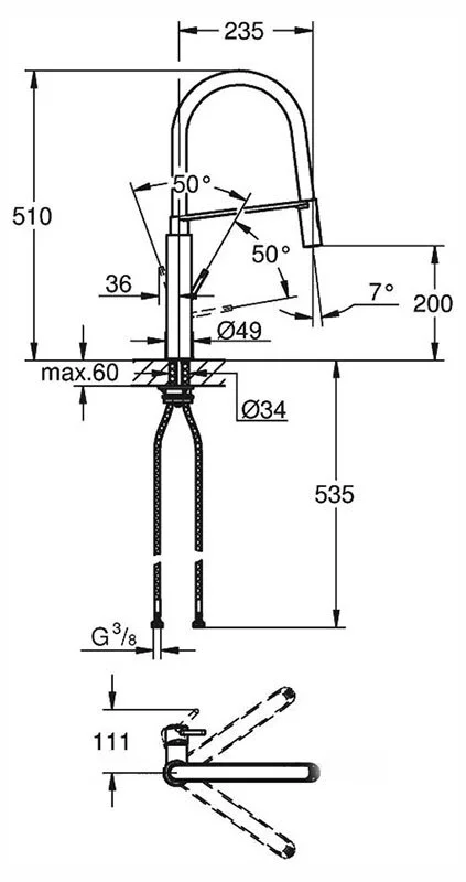 Смеситель для кухни Grohe Concetto хром 31491000