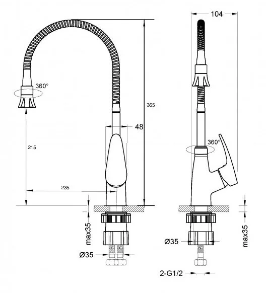 Смеситель для кухни Lemark Linara с гибким изливом LM0413C