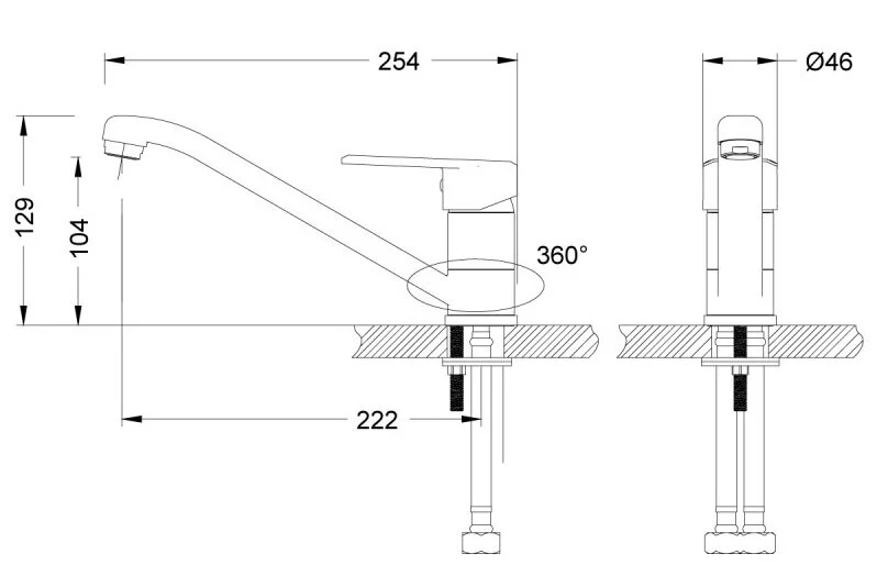 Смеситель для кухни Lemark Point с поворотным изливом LM0304C