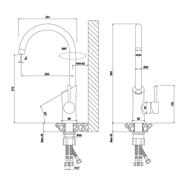 Смеситель для кухни с подключением к фильтру питьевой воды Lemark Comfort LM3072C