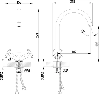 Смеситель для кухни, хром Lemark Practica LM7504C