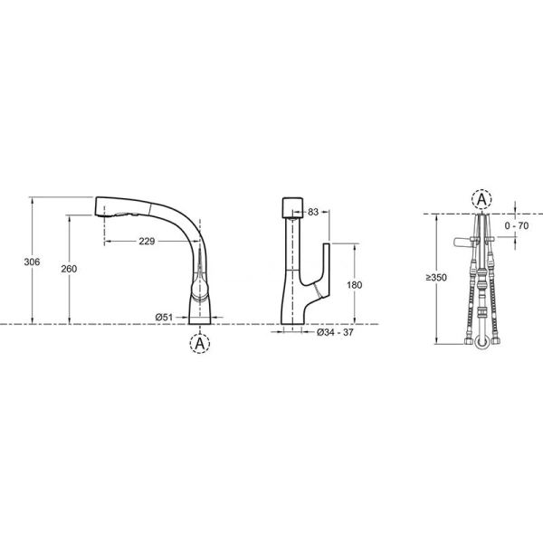 Смеситель для кухни Jacob Delafon Elate однорычажный E13963-CP