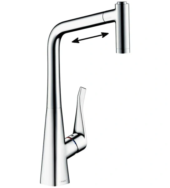 Смеситель для кухни Hansgrohe Metris 14820 с выдвижным изливом