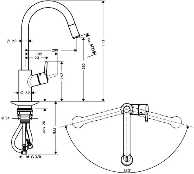 Смеситель для кухни Hansgrohe Talis S? 14872
