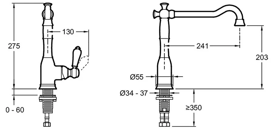 Смеситель для кухни Jacob Delafon Louise хром/белый E24367-CP