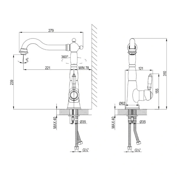 Смеситель для кухни Lemark Villa LM4805B
