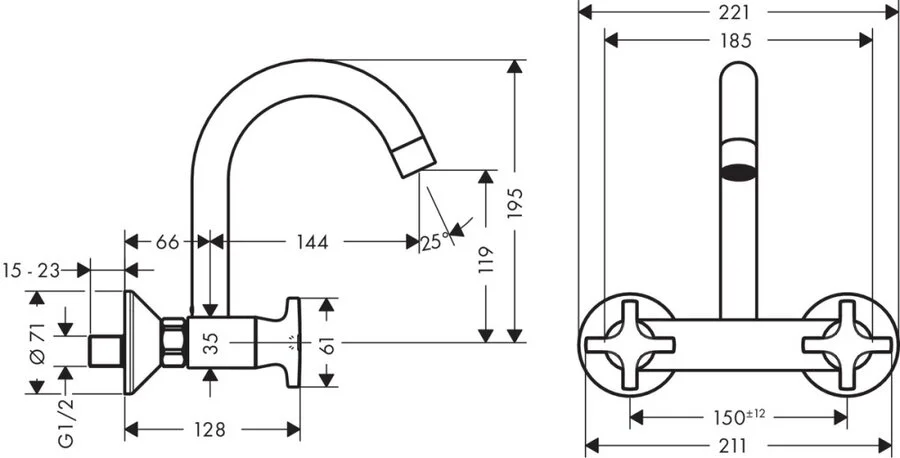 Смеситель для кухни Hansgrohe Logis Classic 71286000