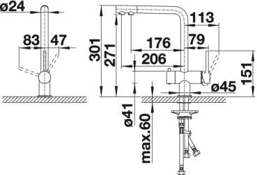 Смеситель для питьевой воды Blanco Fontas II хром 525137