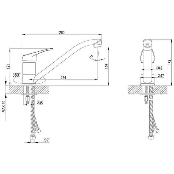 Смеситель для кухни Lemark Omega LM3104C