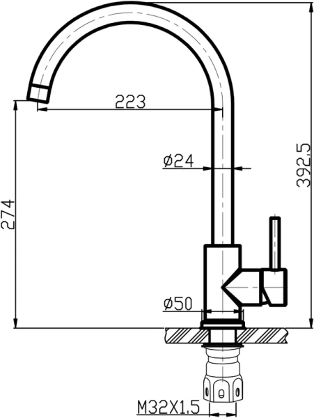 Смеситель для кухни BelBagno Armonica из нержавеющей стали в исполнении сатин ARM-LAM-IN