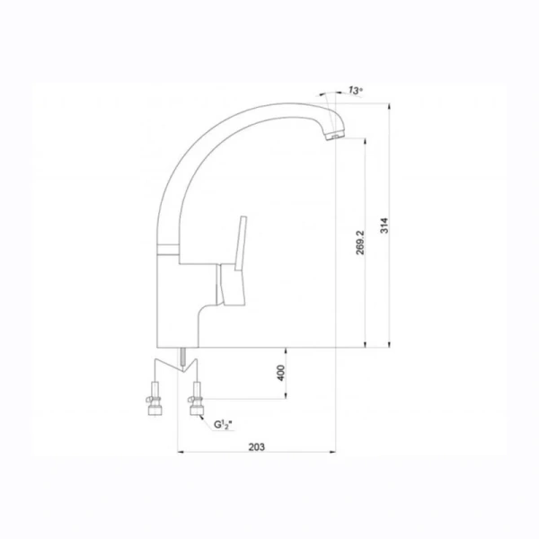 Смеситель для кухни Timo Junior INOX хром 1906F chrome