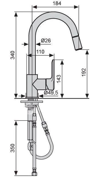 Смеситель с выдвижным изливом для кухни Emmevi Nefer CR77066 77066CR