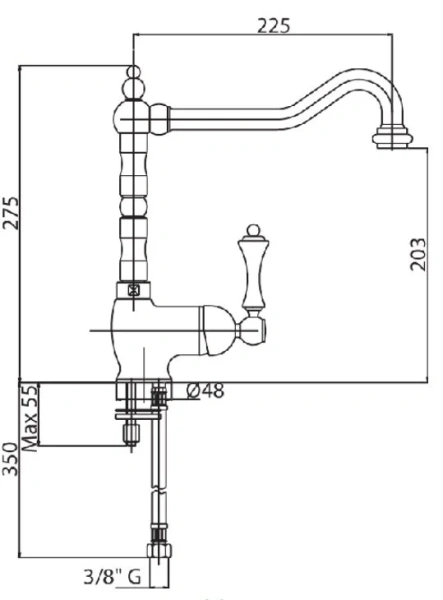 Смеситель для кухни Cezares MARGOT-LLM2 однорычажный