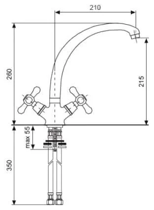 Смеситель для кухни Emmevi Deco Classic 12717