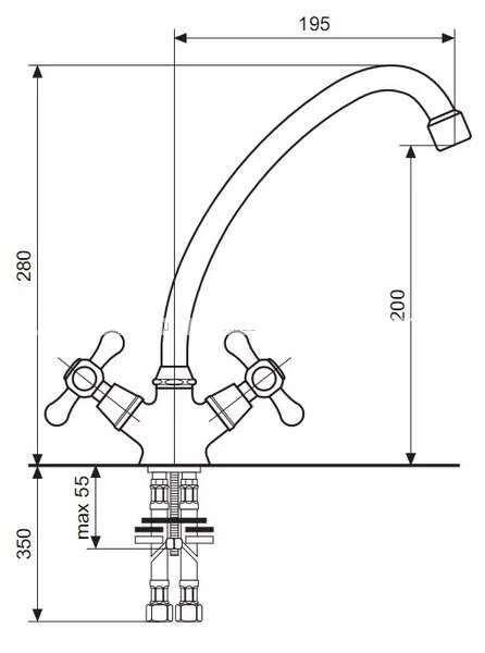 Смеситель для кухни Emmevi Stella 17207 17207CR